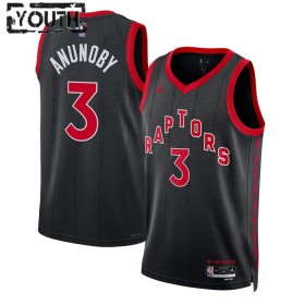 Camiseta Niños Toronto Raptors OG Anunoby 3 2022-23 Jordan Statement Edition Negro Swingman